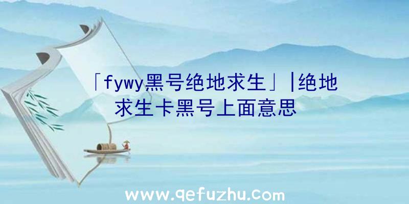 「fywy黑号绝地求生」|绝地求生卡黑号上面意思